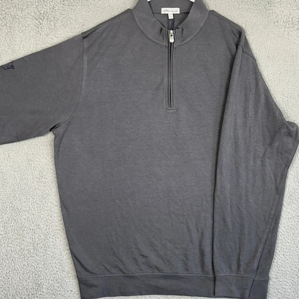 NEW Peter Millar Crown Comfort Sweater Mens 2XL Grey Quarter Zip Knit Pullover